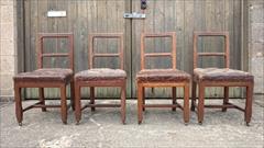 4 Antique Oak Chairs Original Leather _9.JPG
